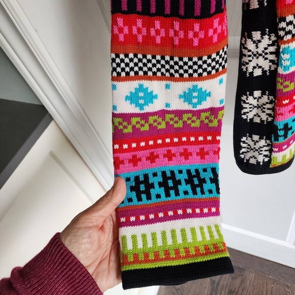 Vintage Catherine Stewart Fairisle Nordic Knit Sweater Womens 1/4 Zip L - Picture 5 of 9